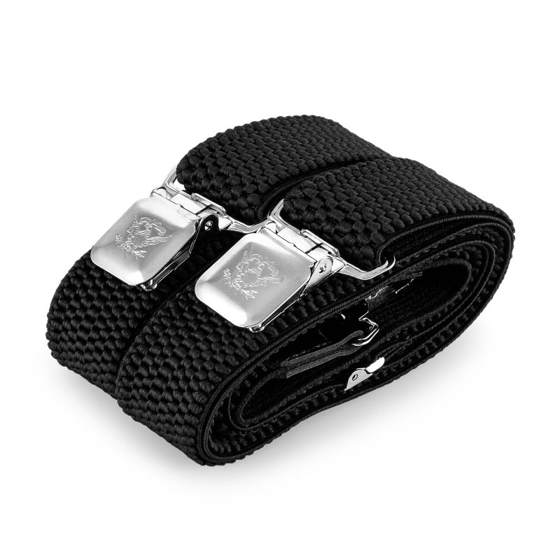 Decalen Mens Suspenders Very Strong Clips Heavy Duty Braces Big and Tall X Style (Black 1) - Image 4